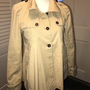 Tulle Tan A-line pea coat